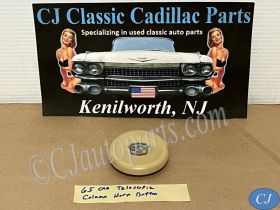 OEM 1965 Cadillac Deville Eldorado Fleetwood Calais TELESCOPIC STEERING COLUMN HORN PAD BUTTON WITH CREST EMBLEM #3633204